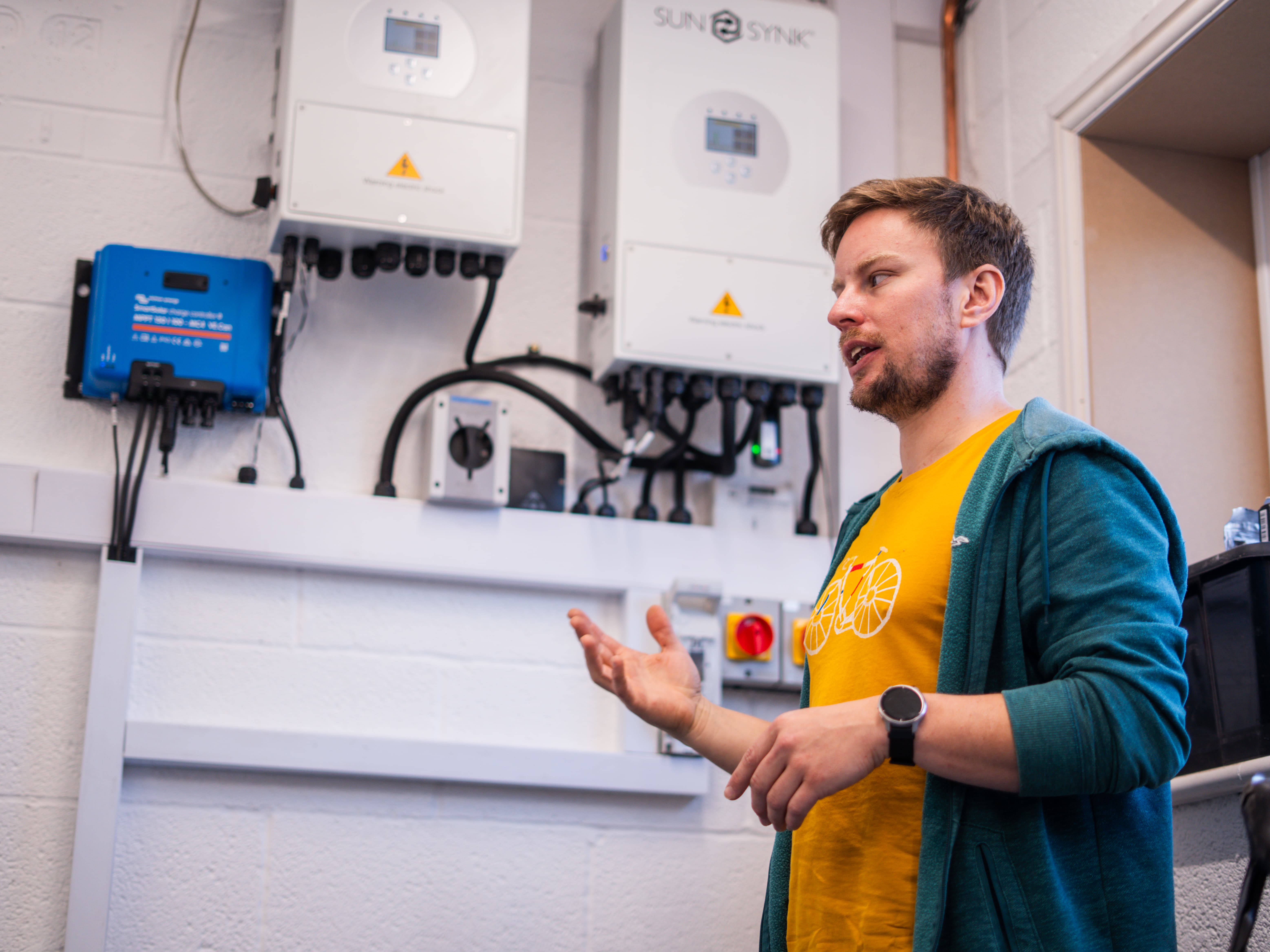 a man in front of his boilers